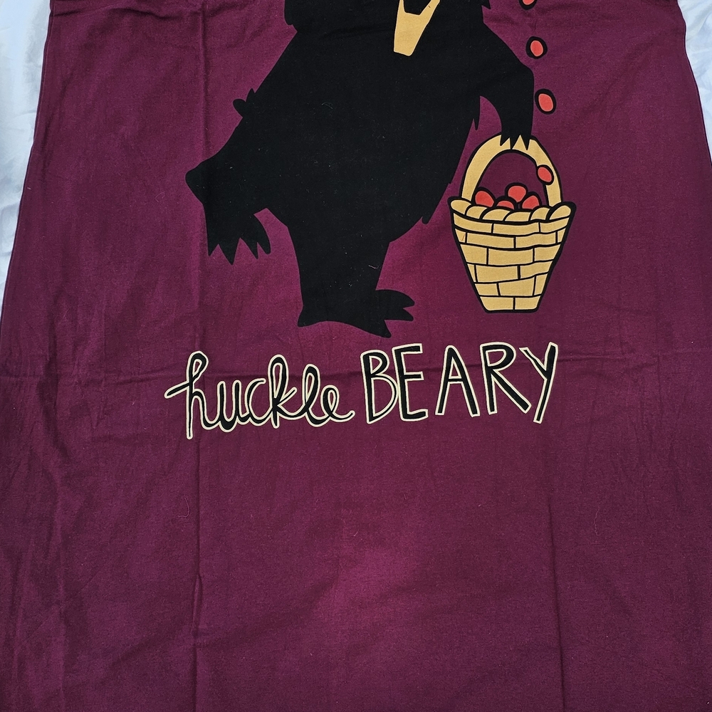 Lazy One Burgundy Apron with Bear Design